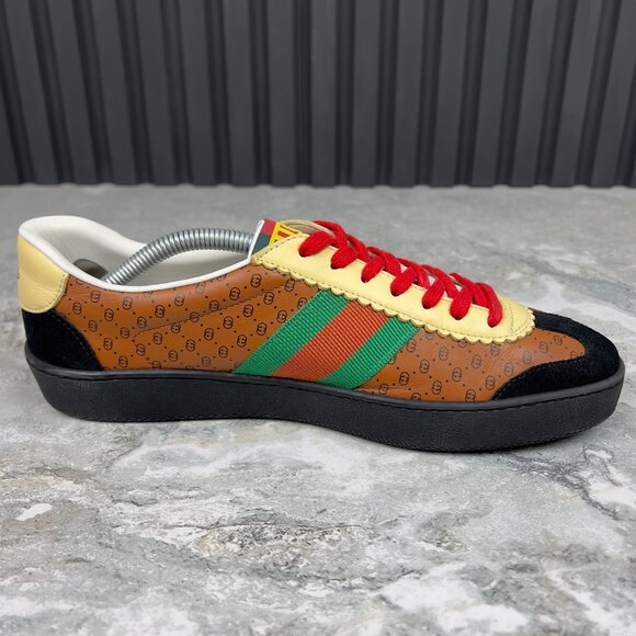 Gucci x Dapper Dan Adidas Web G74 GG Monogram Sneakers Brown 8.5 US 38.5 EUR - Picture 7 of 12